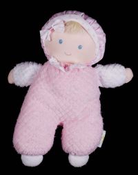Eden Girl Doll Pink Waffle Thermal Fabric Lovey Baby Plush